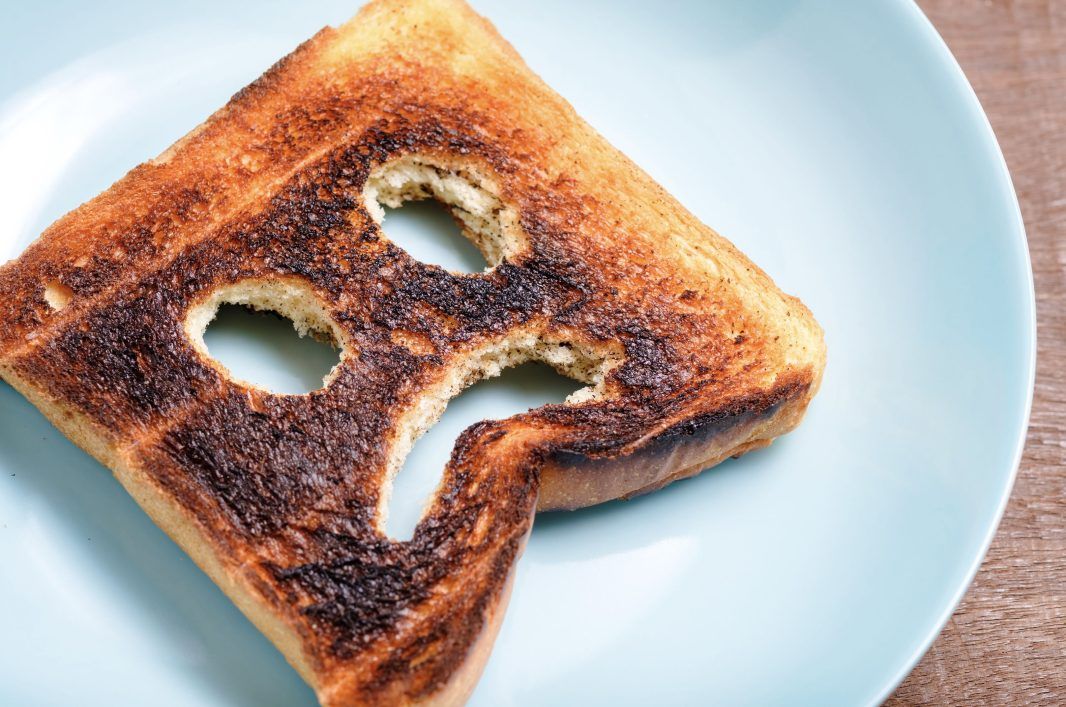 Toast looking sad because it is probably going to be plate waste.